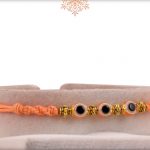 Stylish Orange Pastel Evil Eye Rakhi - Babla Rakhi