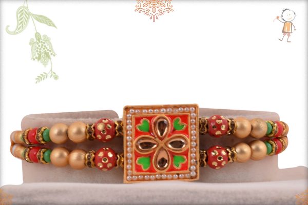 Beautiful 2 Lines Meenakari Rakhi - Babla Rakhi