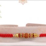 Uniquely Knotted Rudraksh Rakhi with Golden Beads - Babla Rakhi