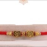 Uniquely Knotted Golden Flower Beads Rakhi - Babla Rakhi