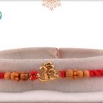 Delicate OM Rakhi with Sandalwood Beads - Babla Rakhi