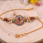 Ganeshji with Pearl Bracelet Bhabhi Rakhi - Babla Rakhi