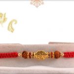 Uniquely Knotted Deisgner Bead with Rudraksh Rakhi - Babla Rakhi