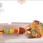 Beautiful Meenakari Flower Rakhi with Colorful Beads - Babla Rakhi