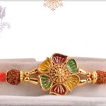 Beautiful Meenakari Flower Rakhi with Colorful Beads - Babla Rakhi
