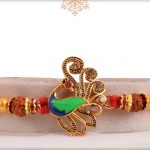 Delightful Peacock Rakhi with Pearls - Babla Rakhi