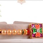 Meenakari Flower Rakhi with Pearls - Babla Rakhi