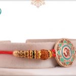 Divine OM Rakhi with Rudraksh and Diamond Rings - Babla Rakhi