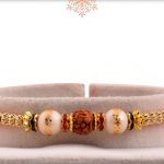 Royal Pearl Rakhi with Golden Beads - Babla Rakhi