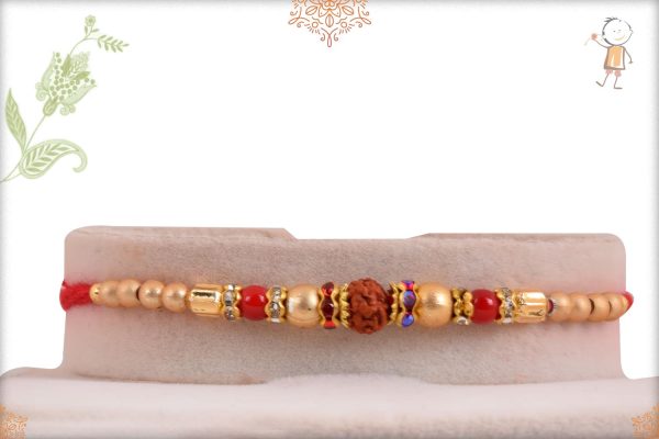 Traditional Rudraksh Rakhi with Beads - Babla Rakhi