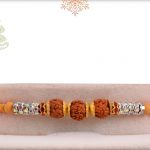 Traditional Rudraksh Rakhi with Diamond Rings - Babla Rakhi