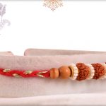 Beautiful Rudraksh Rakhi with Pearl Rings - Babla Rakhi