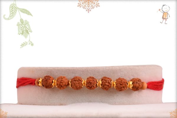 Simply Elegant Seven Rudraksh Rakhi - Babla Rakhi