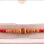 Delicate Sandalwood Rakhi with Auspicious Rudraksh - Babla Rakhi