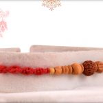 Handcrafted Sandalwood Bead Rakhi with Rudraksh - Babla Rakhi