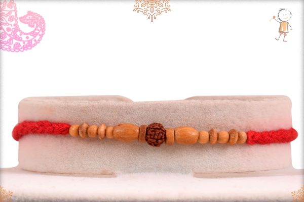 Delicate Sandalwood Rakhi with Rudraksh - Babla Rakhi