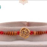 Golden OM with Sandalwood Beads Rakhi - Babla Rakhi