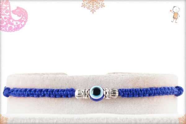 Delicate Evil Eye Rakhi with Blue Thread