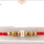 Beautiful Pearl with Rajwadi Beads Rakhi 2