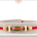 Meenakari Bead with Golden Bead Rakhi
