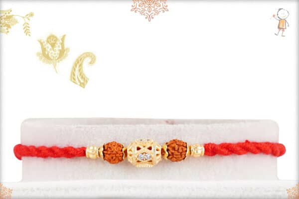Magnificent Diamond with Rudraksh Rakhi