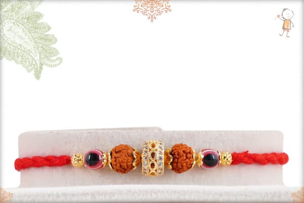 Exclusive AD Rakhi with Rudraksh and Evil Eye