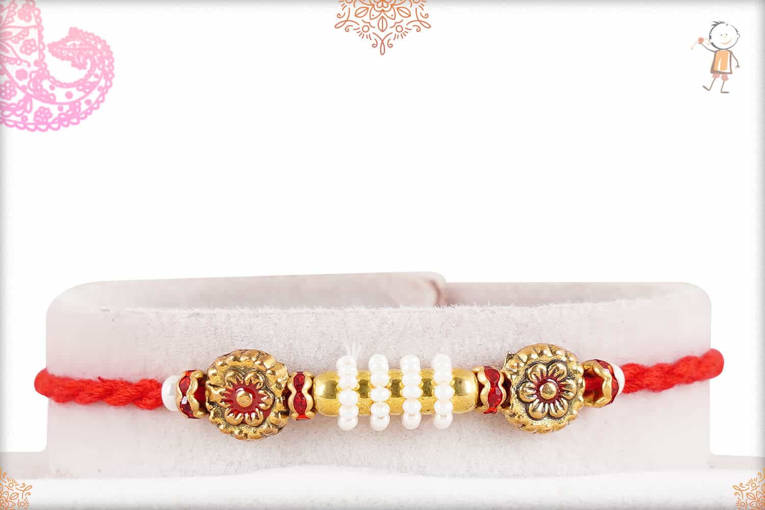 Designer Beads with Beautiful Pearls Rakhi 1