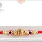 Exclusive Smiley AD Rakhi with Red Evil Eye