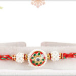 Handcrafted Meenakari Rakhi with Beautiful Pearls 2