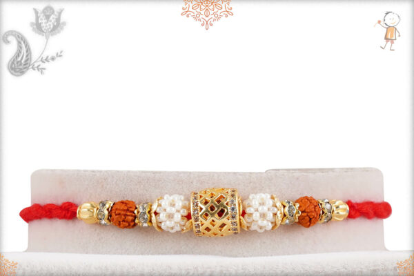 Exclusive AD Rakhi with rudraksh and Pearls