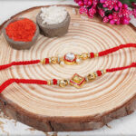 Dazzling Diamond Bhaiya-Bhabhi Rakhi with Handcrafted Thread