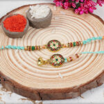 Pastel Flower with Diamonds Bhaiya-Bhabhi Rakhi 3