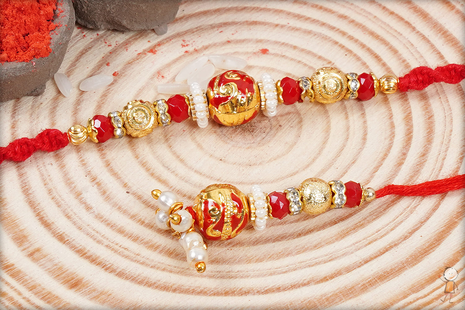 Delicate Yet Stunning Designer Beads Bhaiya-Bhabhi Rakhi 2