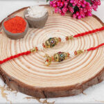 Designer Rajwadi Beads Bhaiya-Bhabhi Rakhi 3