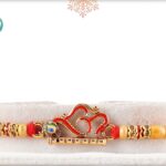 Spiritual Meenakari OM with Murali Rakhi 2