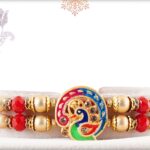 Colorful Meenakari Peacock with Two Line Beads