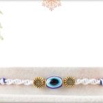 Beautiful Evil Eye Rakhi with White-Blue Thread 2