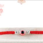 Delicate Red Evil Eye Rakhi with Handcrafted Thread 2