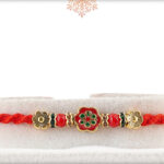 Delicate Meenakari Flower Rakhi with Handcrafted Thread 2