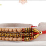 Dazzling Diamonds with Sandalwood Beads 3 Line Rakhi 2