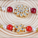 Premium Kundan Bhaiya-Bhabhi Rakhi