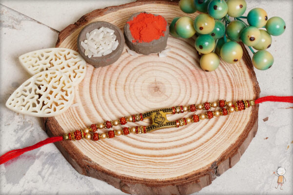 Ganeshji with Rudraksh Bracelet-Style Rakhi