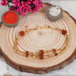 Stylish Golden Rudraksh Bracelet Rakhi 3