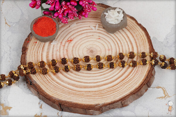 Beautiful 2 Line Rudraksh Bracelet Rakhi