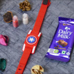 Captain America Kids Rakhi with Flair Aero Pencil Kit 5