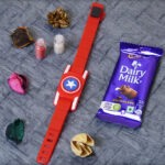 Captain America Kids Rakhi with Flair Aero Pencil Kit 6