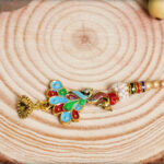 Elegant Meenakari Peacock Bhabhi Lumba Rakhi