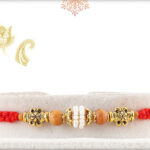 Beautifully Handcrafted Peral Rakhi with 2