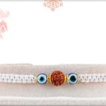 Premium Rudraksh with Evil Eye Rakhi with handcrafted Thread 2