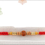 Finely Crafted Rudraksh Rakhi with Sandalwood Beads 2